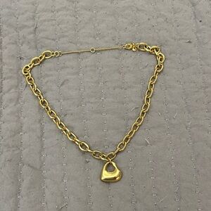 Madewell Gold Chain Necklace with Heart Pendant